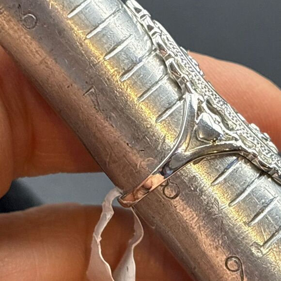 Silver Statement Ring, size 8, NEW, Filigree Ring, Boho, Trendy - Picture 5 of 5